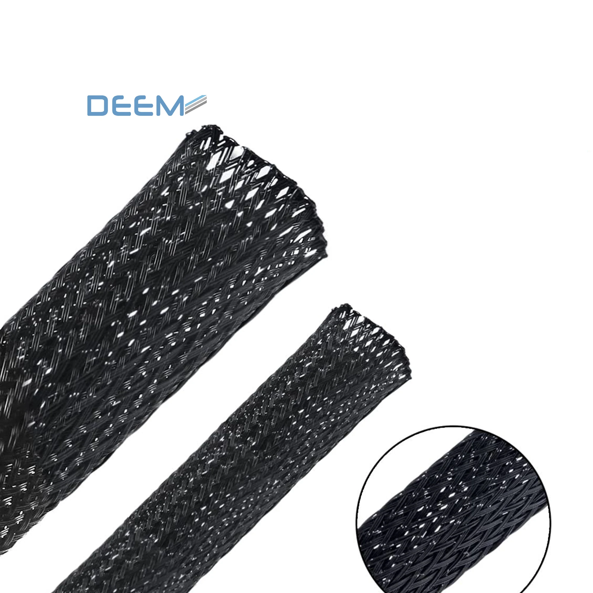 Deem Expandable Polyester Cable Sleeve Polyester Braided Abrasion Resistance Expandable Cable Braided Sleeving