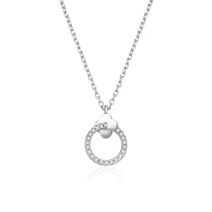 925 Silver Clover Circle Pendant Necklace Rhodium Plated Adjustable 16-18 Inch Chain Lucky Jewelry Gift for Her Hypoallergenic