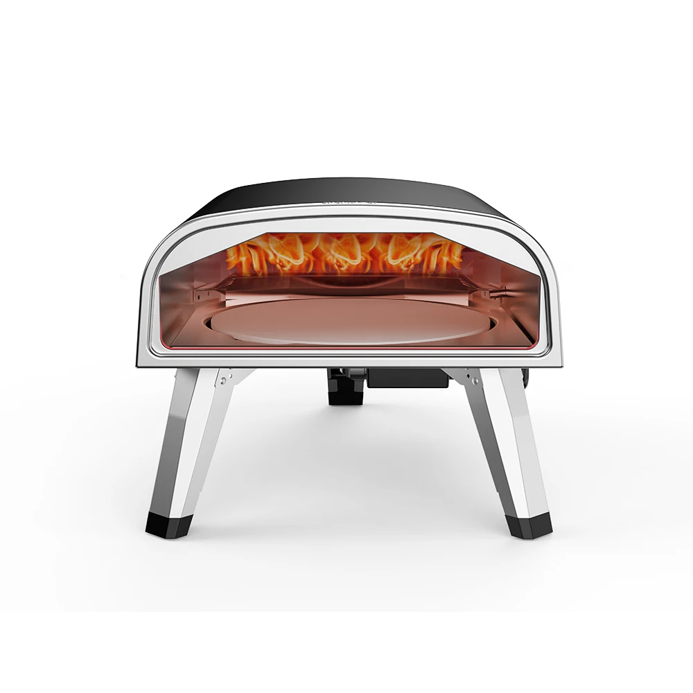 AMZ-Prime Same Style Gas Pizza Oven Portable Outdoor BBQ Grill Pizza Oven with Folding Feet for Home Party Rotating Stone