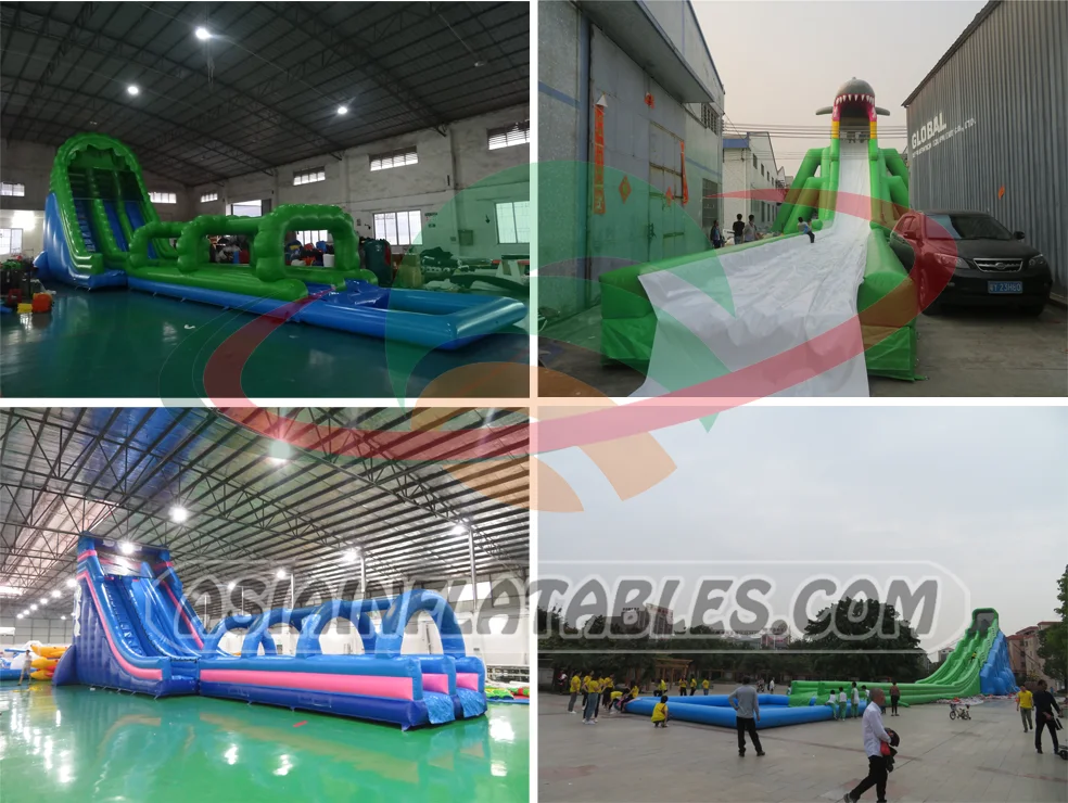 Sliding Dropkick 12 Meters High Giant Adults Inflatable Dropkick Water Slide