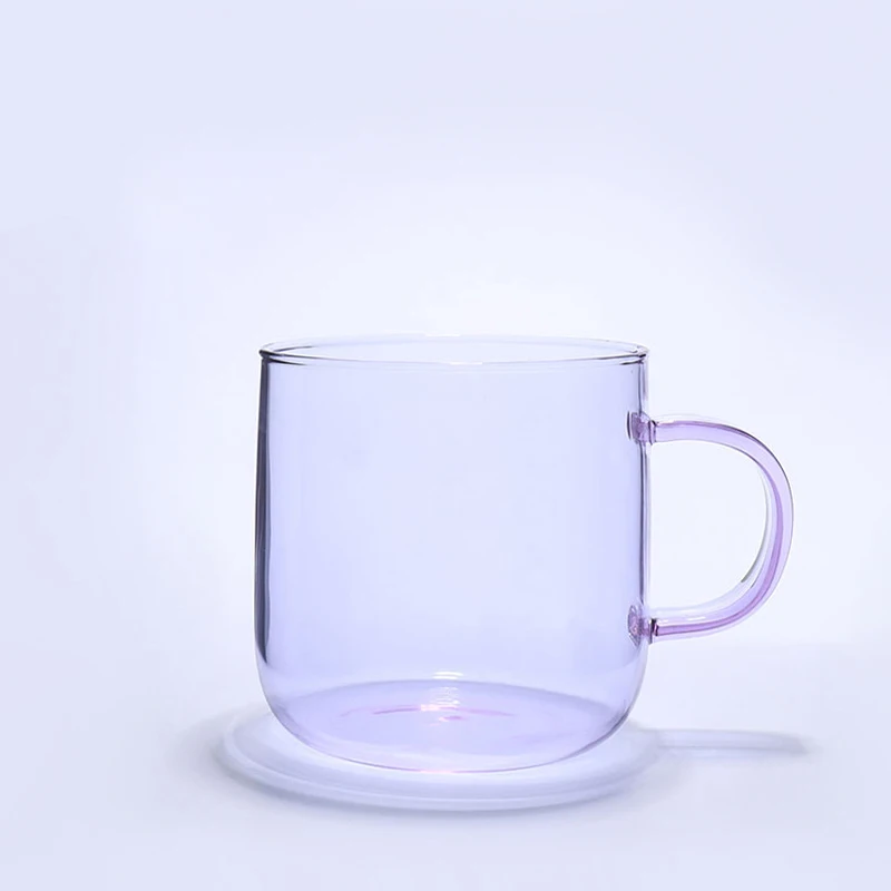 350ml Borosilicate Glass Cup Round Transparent Drink Mug with Handle Glass  Coffee Cup for Home Bar Use
