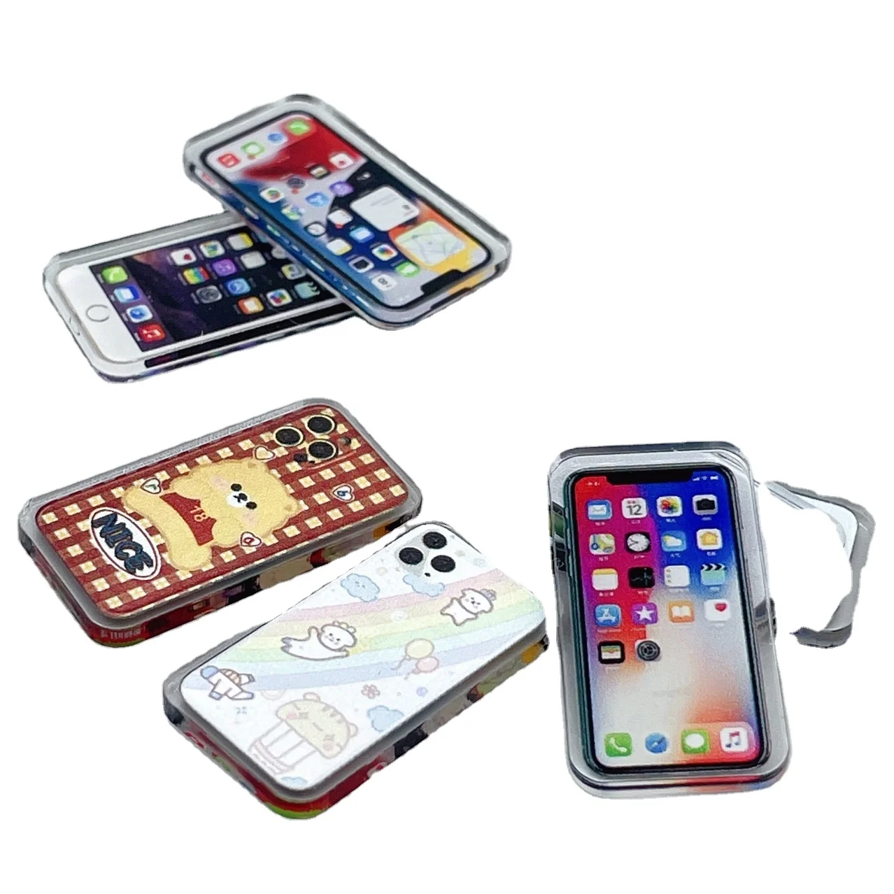 1/12 Миниатюрные аксессуары для кукольного домика, миниатюрная акриловая модель мобильного телефона, имитация игрушки для украшения кукольного домика, ролевые игрушки