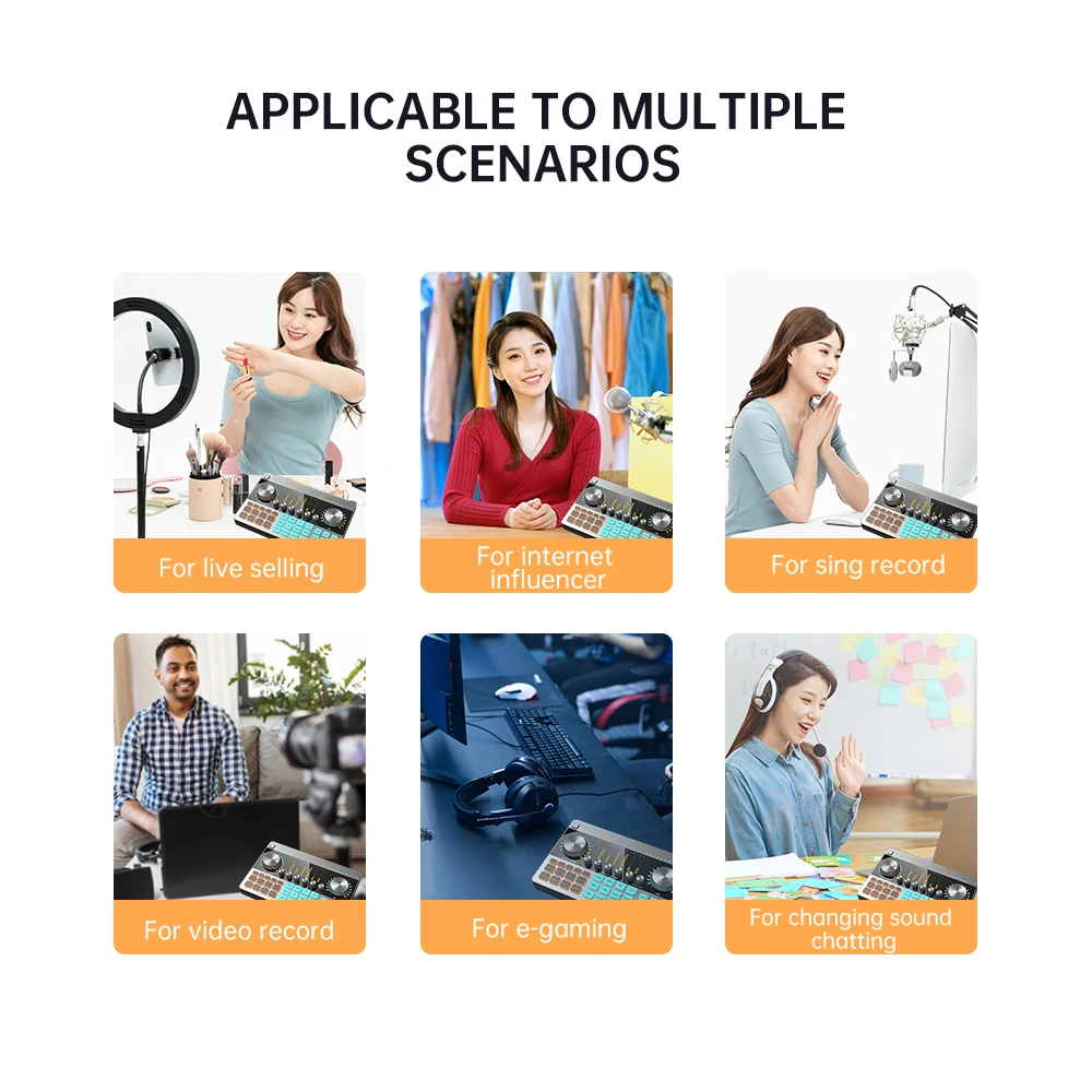 Профессиональная студийная звуковая карта Streming для прямой трансляции с микрофоном Xlr