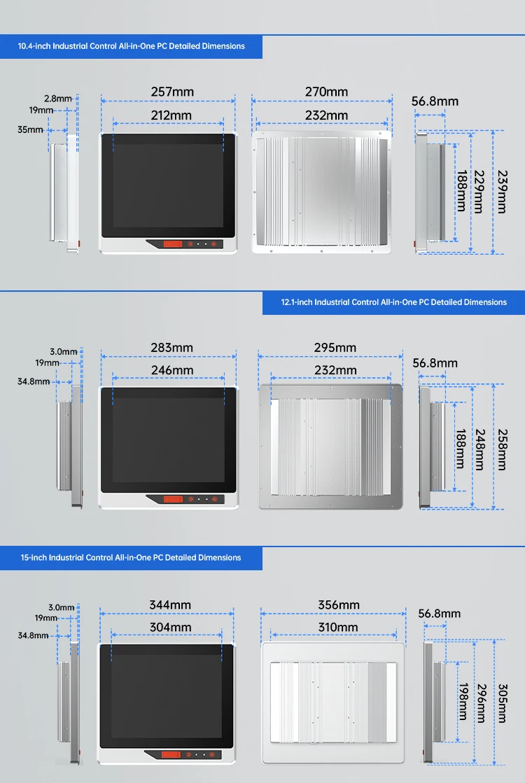 High-Quality 10"12" Industrial All-In-One Touch Panel PC Linux & Android Fanless Wall-Mounted 8G-128G Embedded PC for Wall