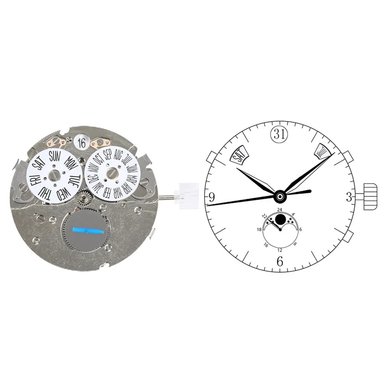 SANYIN OEM Date and Month for Watch Movement Moon Phase Calendar Modified Nh35 Automatic Mechanical Movement