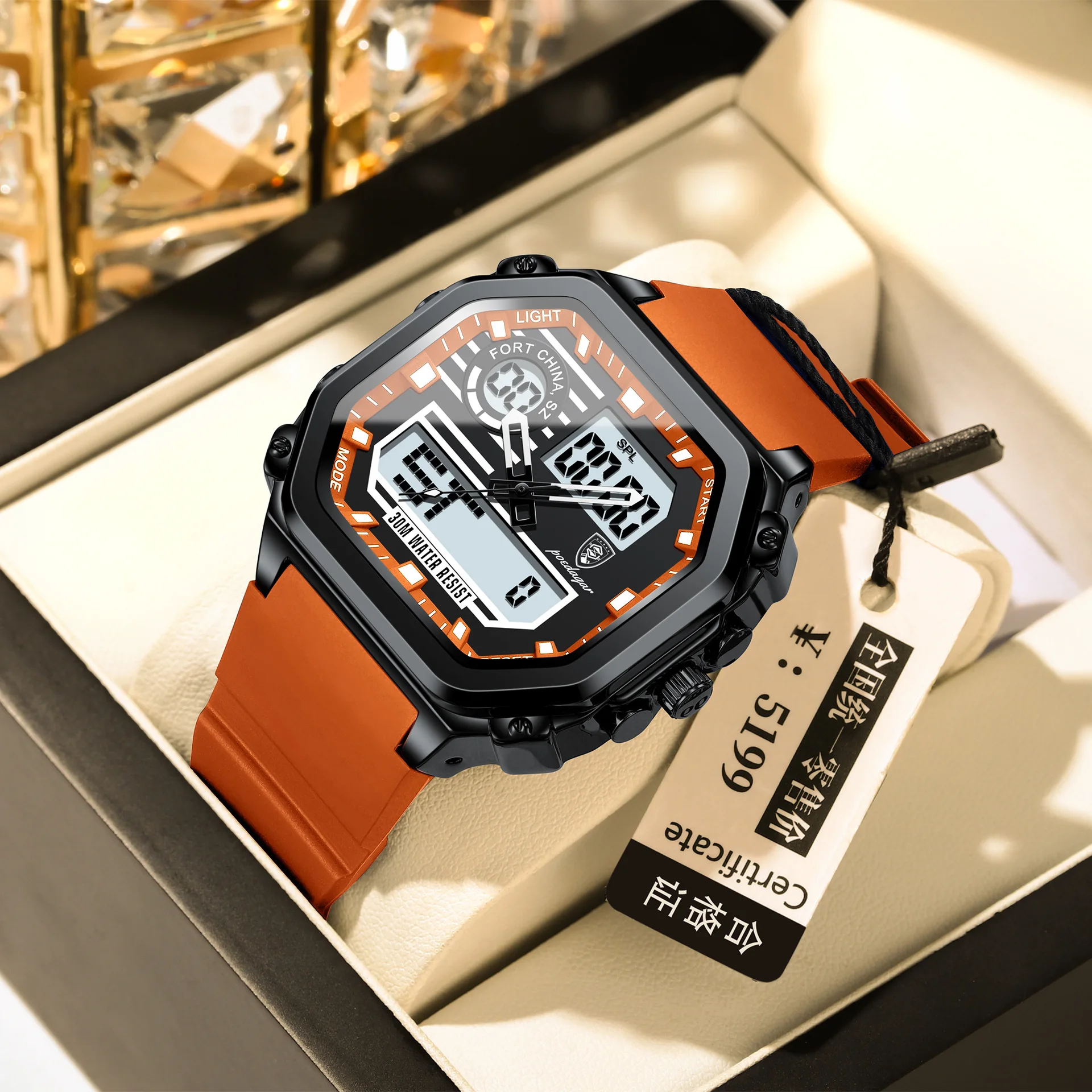 POEDAGAR 993 New  Multi Functional Sports Waterproof Watches Dual Display LED Night Ligh aperçu 8