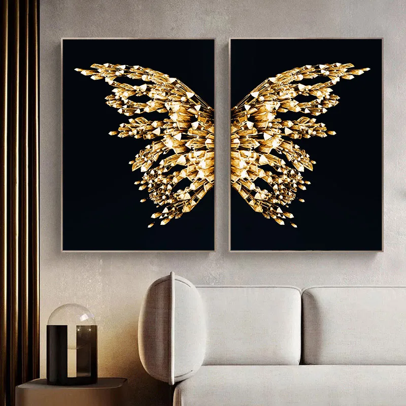 Home Art Wall Decor Butterfly Abstract Oil Painting Picture Printed On Canvas 