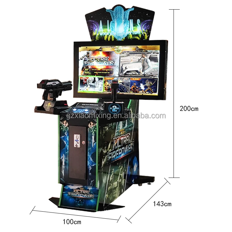 42-Inch Coin-Operated Arcade Game Console Alien Fire Shooting Simulation Wood Coin Pusher Fun Gun Shooting Machine for Amusement