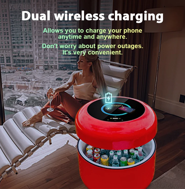 Ac Power Electric Liftup Mini Smart Fridge Coffee Tables Round Modern