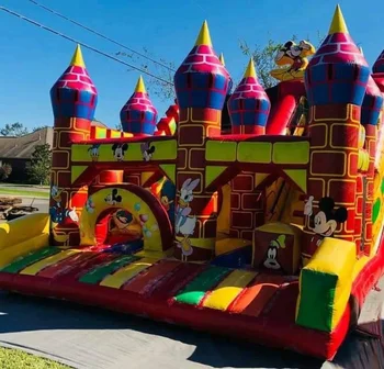 Popular Inflatable trampoline jumping castle Cartoon inflatable amusement slide for Children