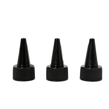 In Stock 20/410 24/410 28/410 Ribbed Non Spill Plastic Twist Top Cap Long Tip Nozzle Cap for Squeeze PP Plastic Bottle