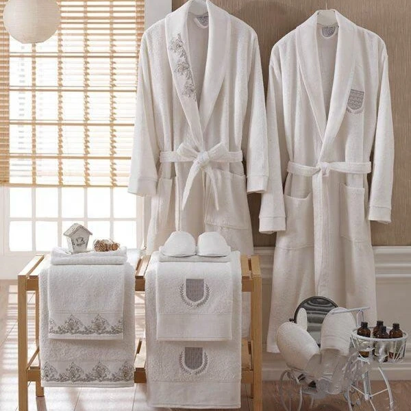 Wholesale Luxury Terry Bathrobe Sleepwear Set for Men Custom Hood Collar Plus Size Solid Pattern Wholesale bathrobe