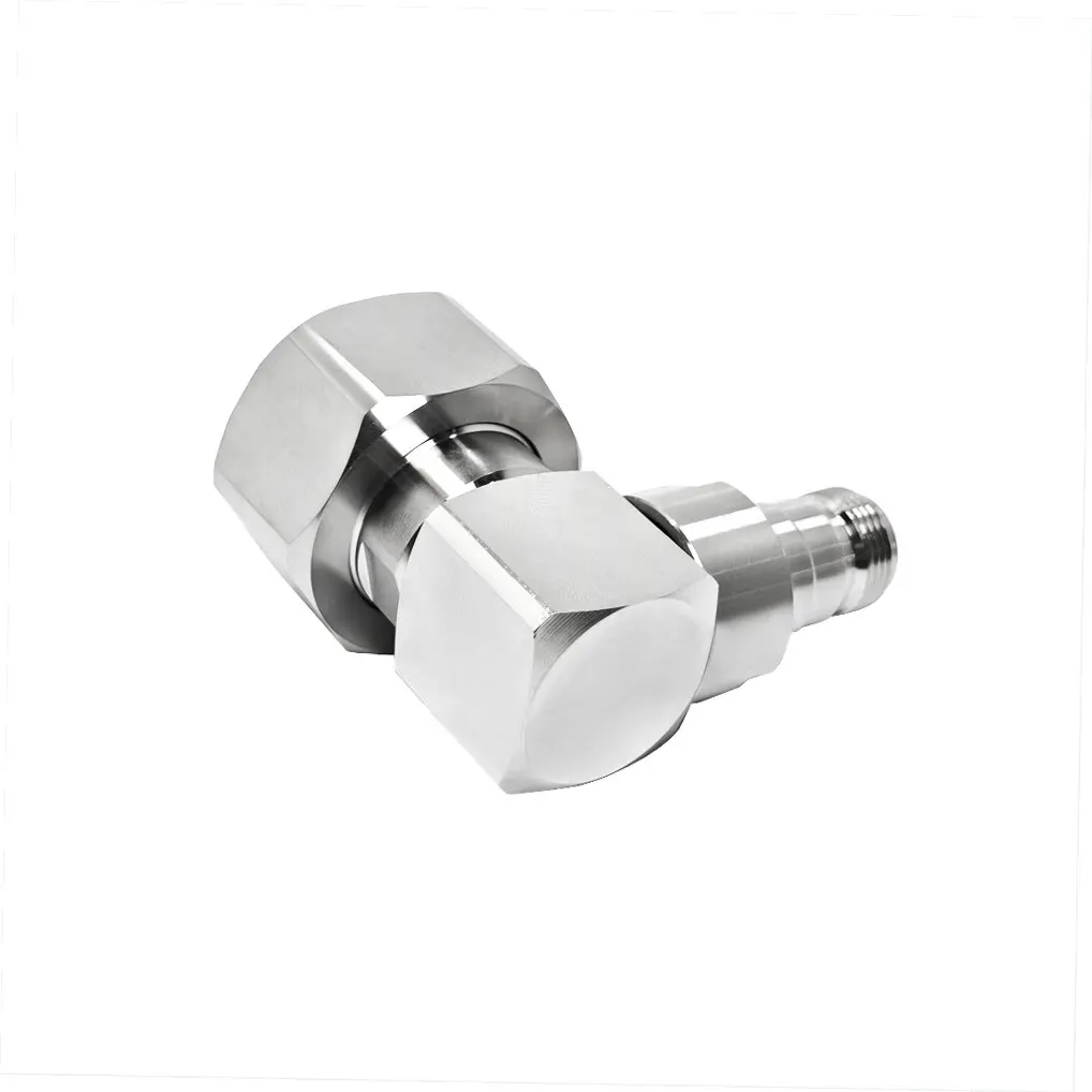 RF Adapter 50 Ohm LC Male Pin Right Angle 90 Degree to N-type Female Jack Elbow Connector