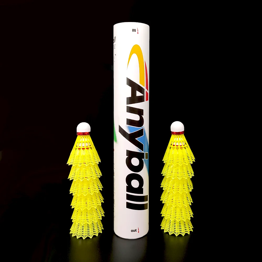 12 Pieces Nylon Badminton Shuttles Speed Training Balls Shuttlecock White and Yellow Stable and Sturdy for Outdoor Indoor