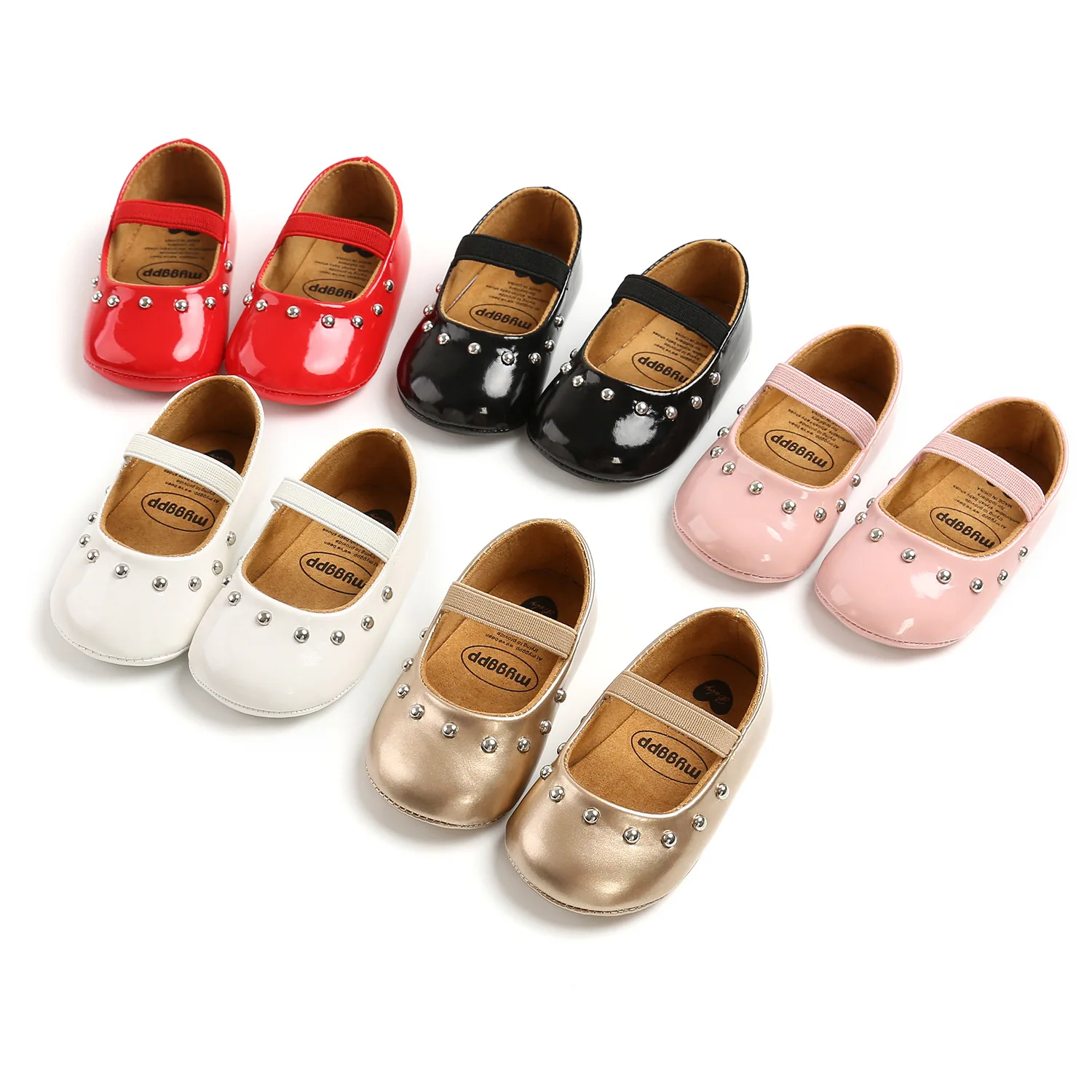 PU Leather Spring&Autumn Baby Girl Fashion Princess shoes With TPR Soled