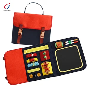Chengji Montessori Sensory Toddler Activities Toy Learning Educational Baby Busy Board Book Toy for Toddler Cloth Felt Busy Book