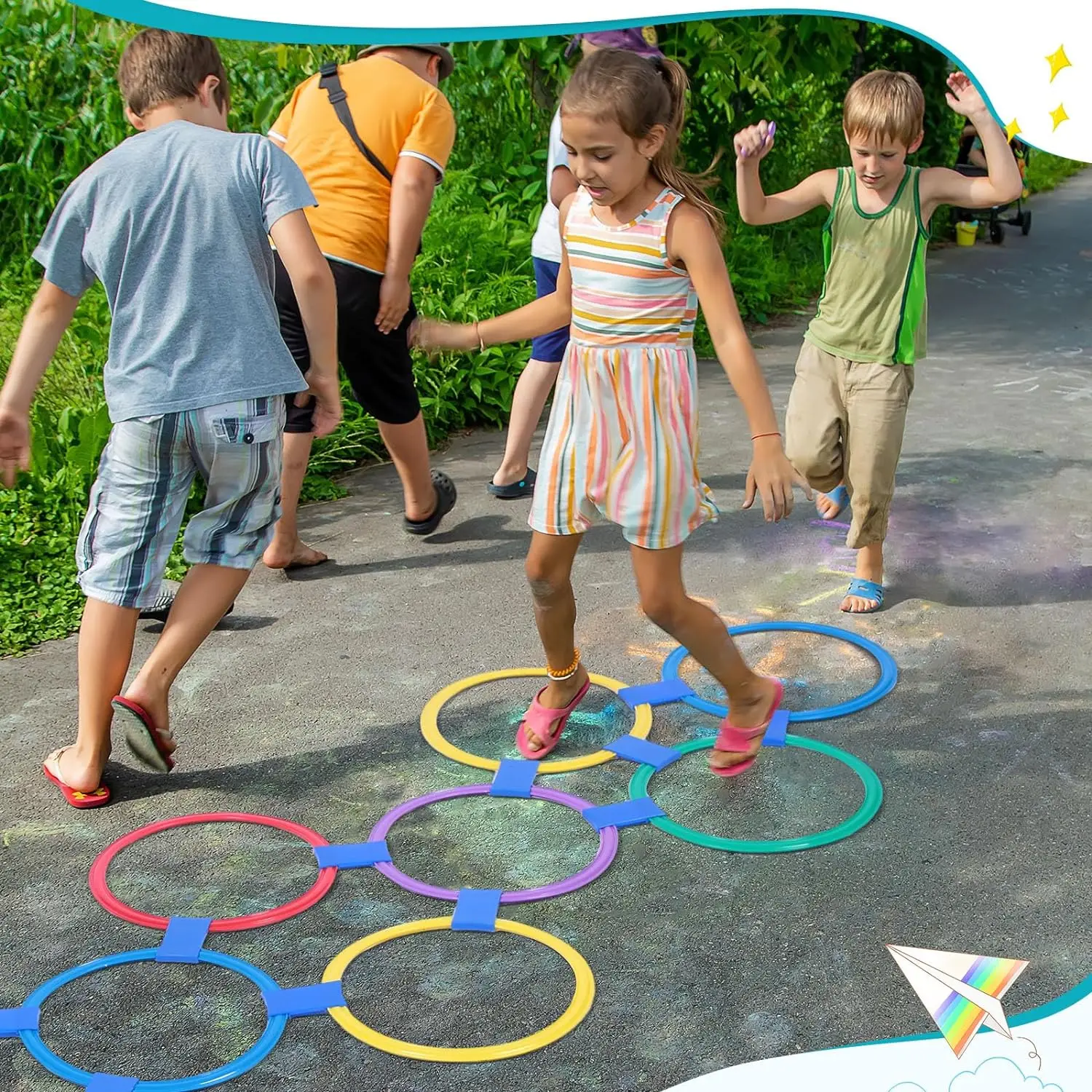 Indoor Outdoor Sport Twister Hopscotch Game for Kids