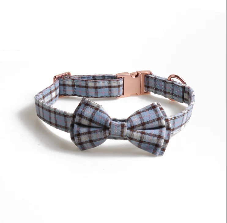 New Summer Plaid Pattern Style Series Bow Pet Collar Dog Collar