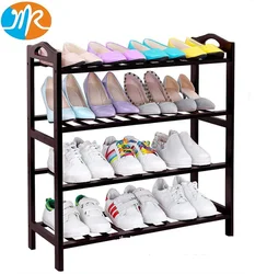 Деревянная бамбуковая стойка для хранения обуви простой