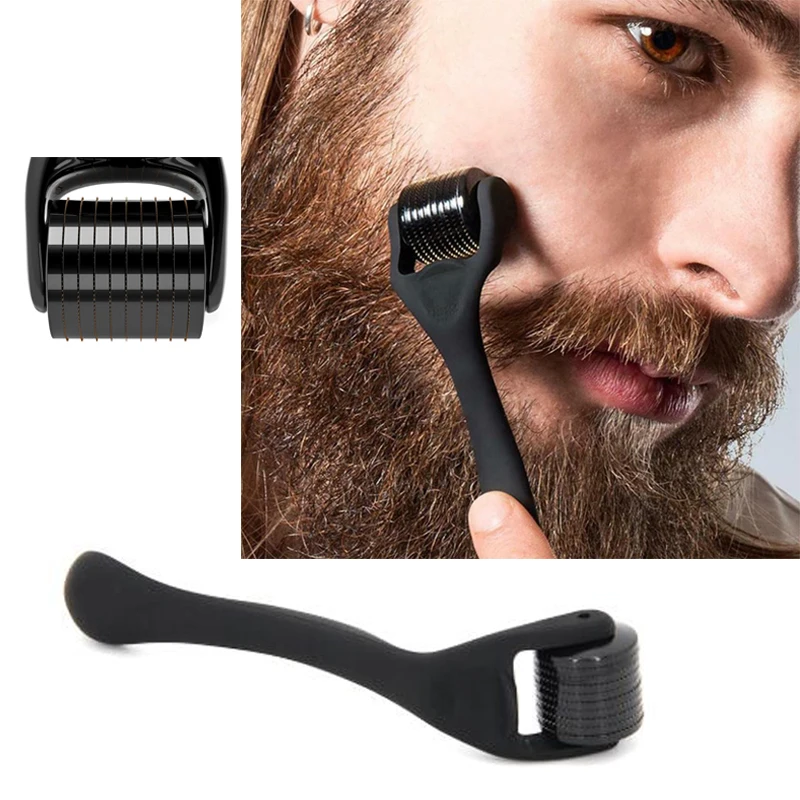 matte black microneedle skin anti ageing acne stretch marks cellulite skin 540 beard roller titanium derma roller dermaroller