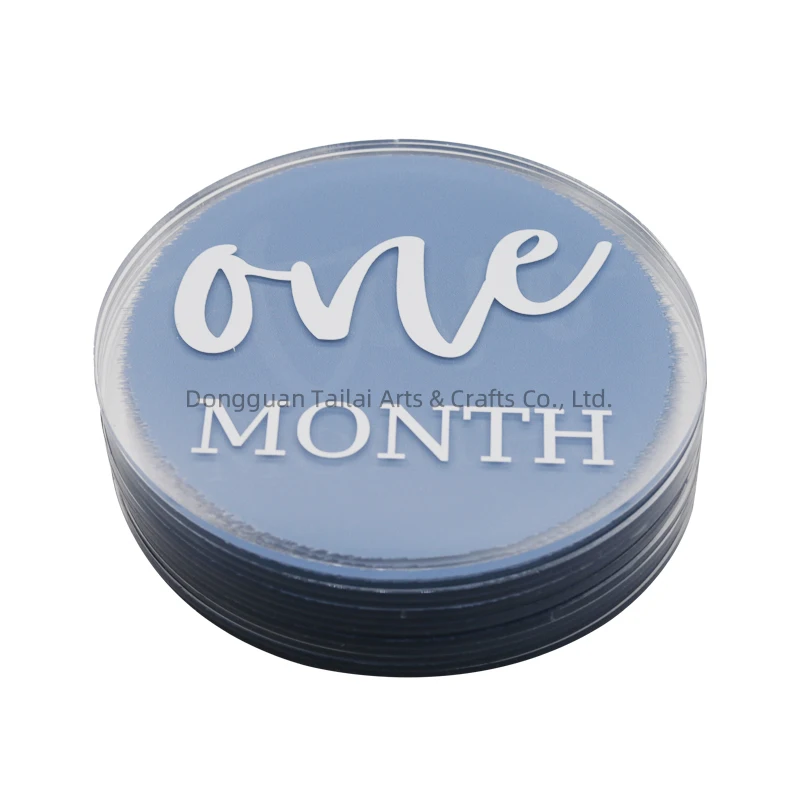 Tailai Blank Acrylic Blank Round Circle Acrylic Milestone Discs Cards