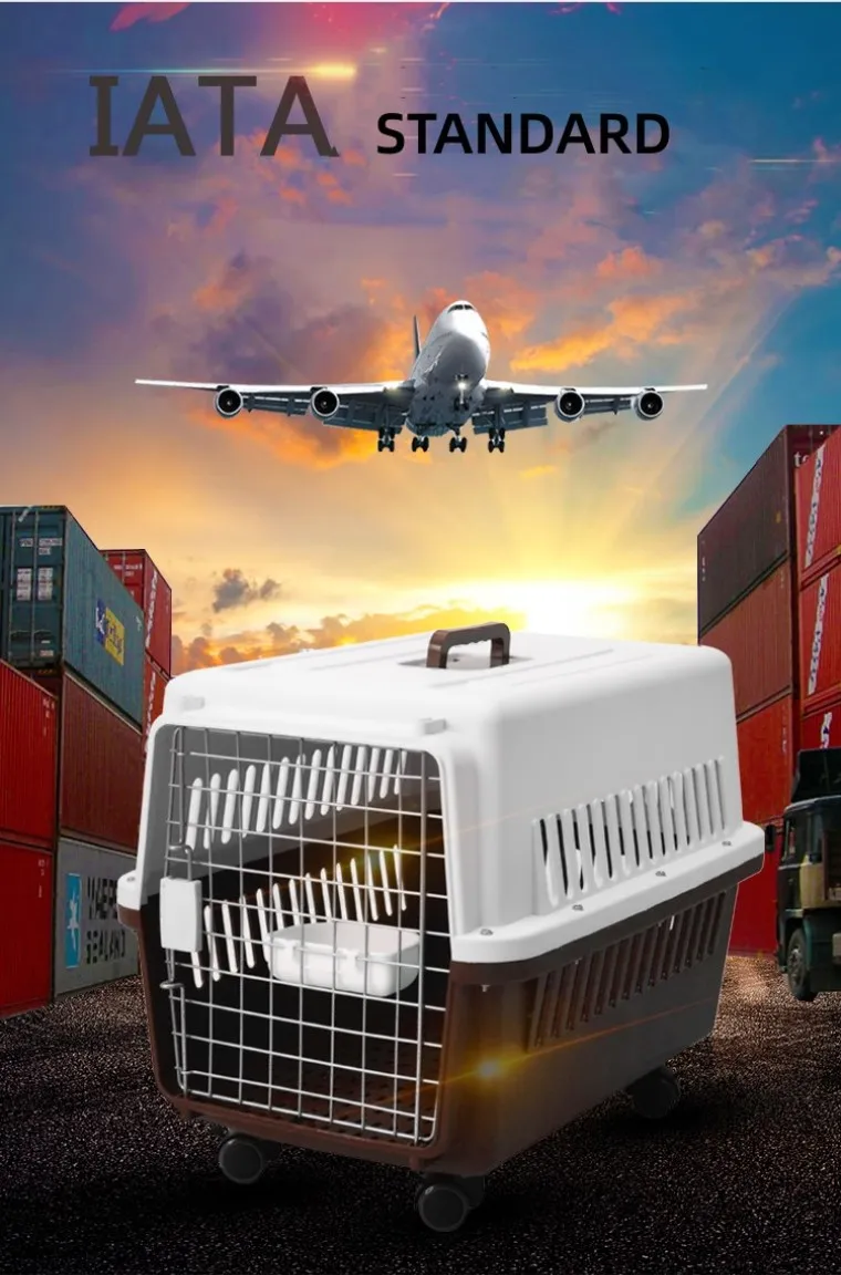 Iata Airline Approved Plastic Pet Carrier Dog Crate For Travelling