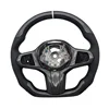 Fibra de carbono G30+cuero+raya de costura blanca