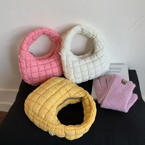 New Arrival Korean Style Casual Handbag Fashion Soft Puffy Crossbody Bag  Quilted Puffer Shoulder Bag for Women