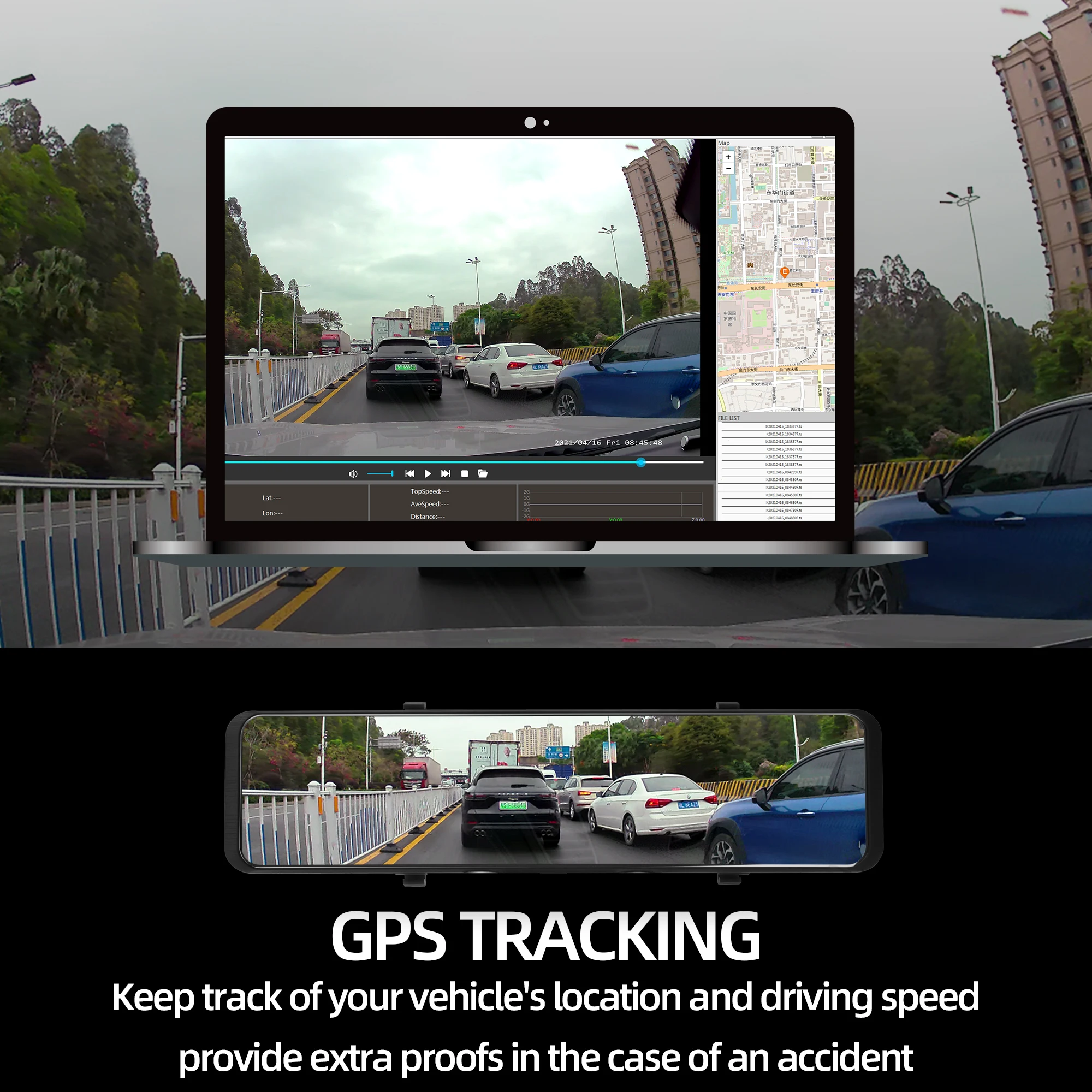 2023 Zimtop New AI Voice Control Metal Car Camera Recorder Mirror Dash Cam Front and Rear Dash Cam 4K Wifi GPS Night Vision