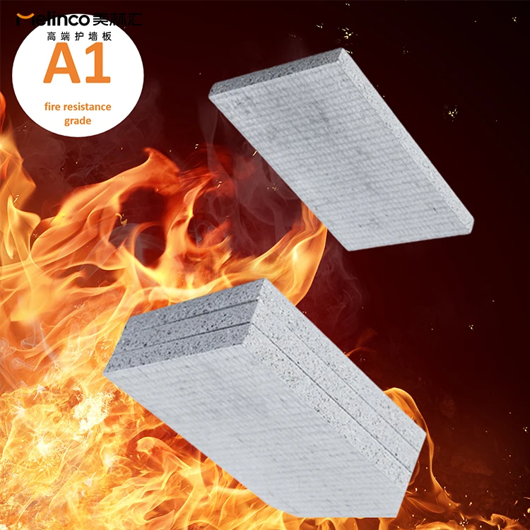 Melinco Fireproof Material Inorganic Substance Flame Retardant A1 Calcium Carbonate Wallboard 6mm/8mm Cement Fiber Board