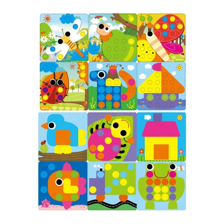 Stem Early Learning Educational Toys DIY Mosaic Pegboard Mushroom Nails Matching Puzzle Game