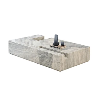 furniture factories modern creative living room furniture minimalist luxury block gray rectangle marble coffee table