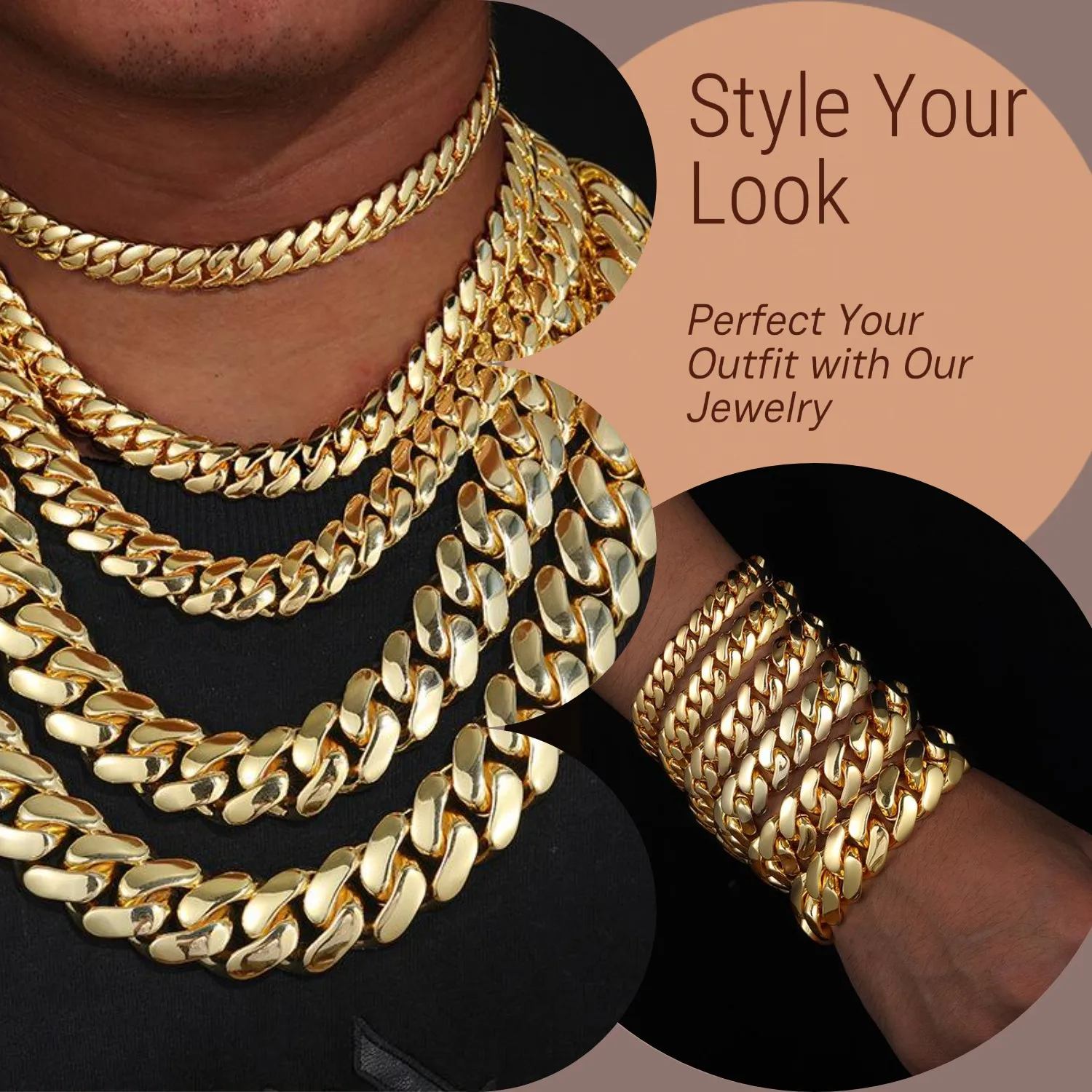 Miami Cuban Curb Link】【18K刻印あり】【喜平】匿名配送 10mm-25mm 