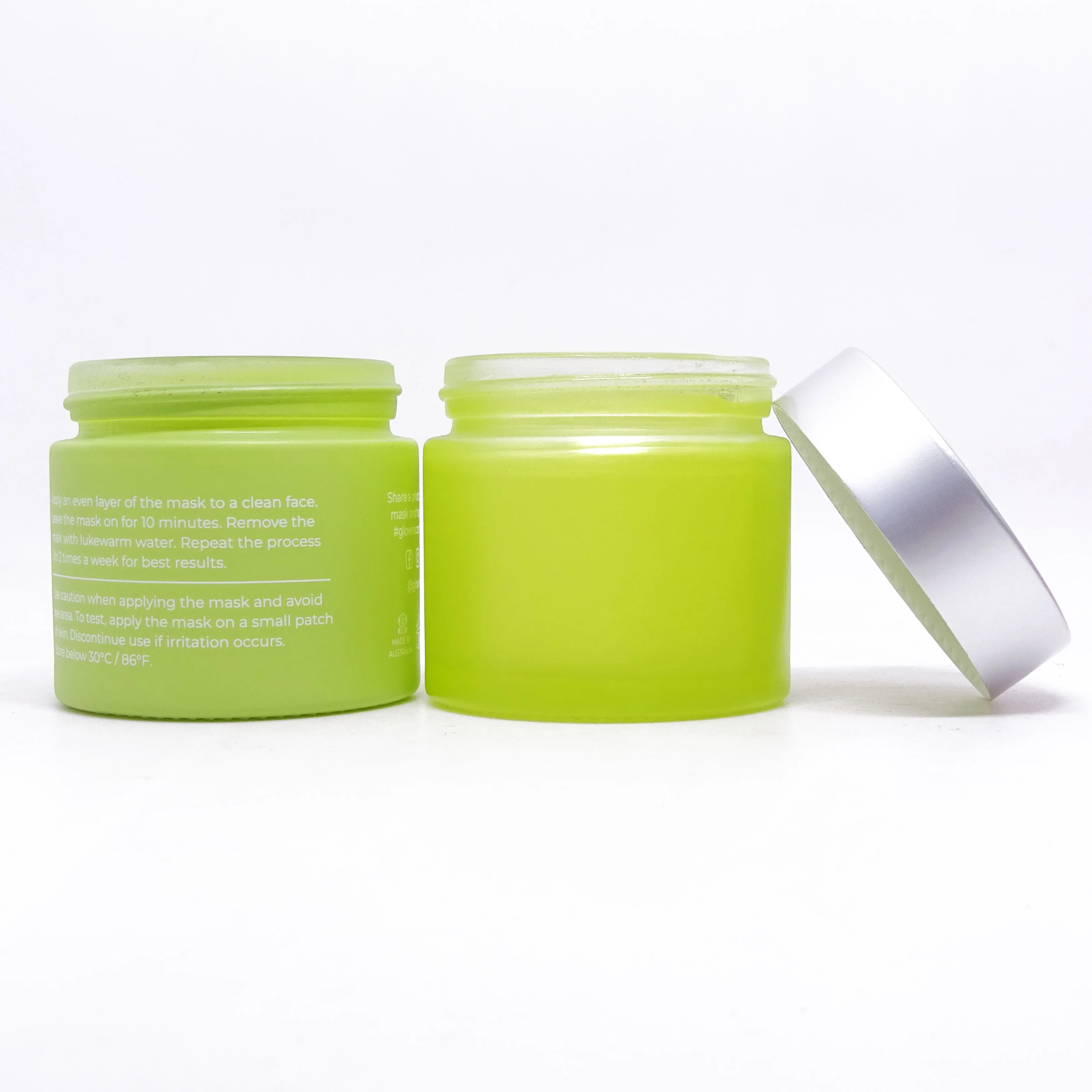 High Quality 30ml 50ml 100ml Custom Coloured Frosted Cosmetic Glass Jar for Skincare Cream