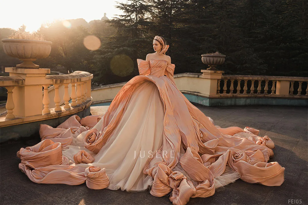 Jusere 2022 Strapless Wedding Dresses Short Sleeves Custom Made Ruffles  Vestido De Novia Bridal Wedding Gowns