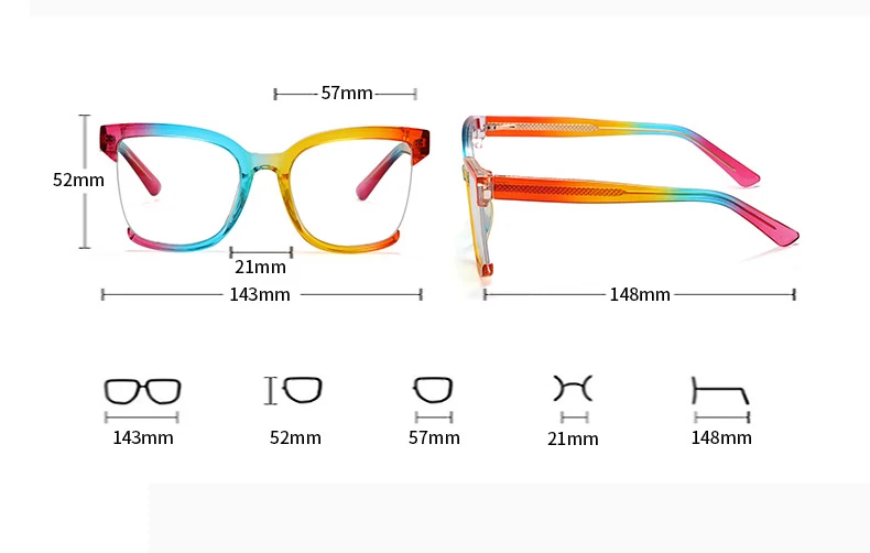 92038 New Retro Tr90 Frame Eyeglasses Women Anti Blue Light Optical Frame Fashion Blue Light 6013