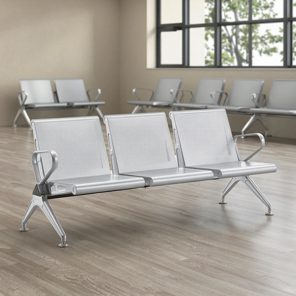Durable Commercial 3Seats Cold Rolled Steel High Quality Chairs Indoor Outdoor Events Lightweight Stackable Seating Party Rental 6