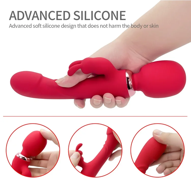 3 in 1 Rabbit Toy Stimulator AV Wand Vibrator Massage G Spot Dildo Vibrator Fairy Vibrator Toys for Women