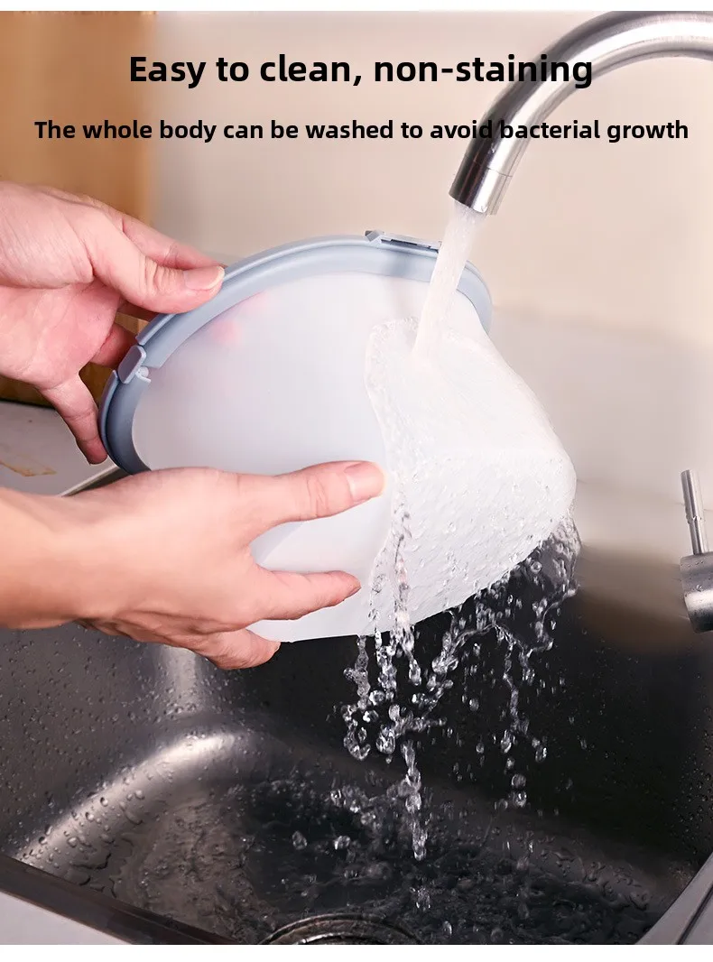 Large Capacity Outdoor Folding Silicone Food Grade Storage Bag Self-Sealing Freshkeeping Refrigerator for Frozen Snacks Foods factory