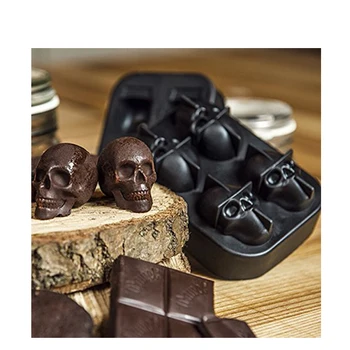 Food Grade Halloween Funny Cranium Shape Baking Gummy Candy Mould DIY 3D Silicone Chocolate Mold