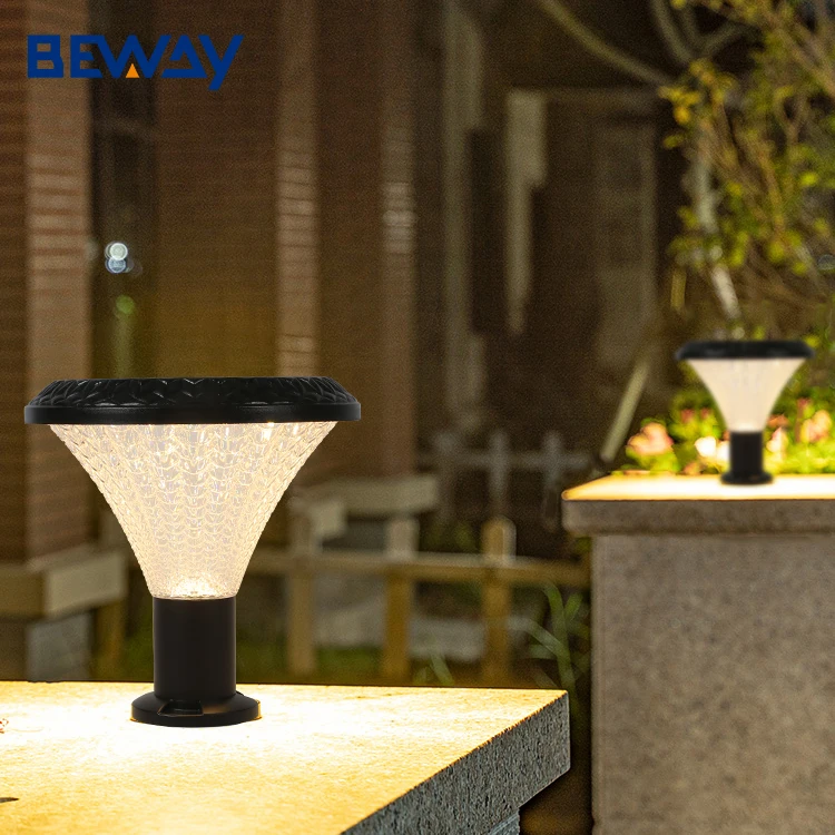 Light Control RGB Outdoor Lawn Landscape Park Pillar Waterproof IP65 30w Solar Led Garden Chapiter Lamp