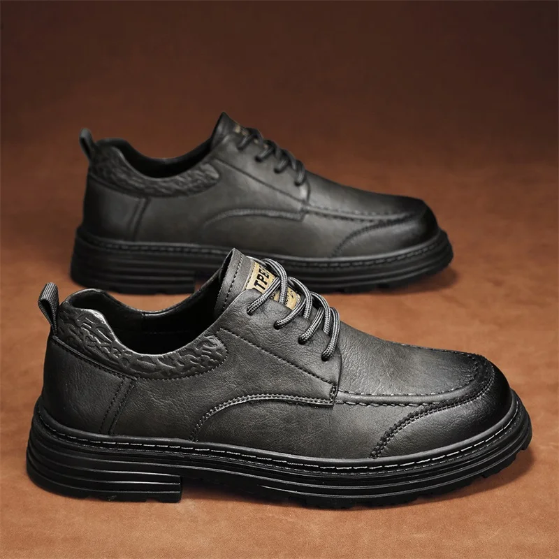 OEM Service First Layer Cow Genuine Leather Oxford Dress Office Business Martin Shoes For Men