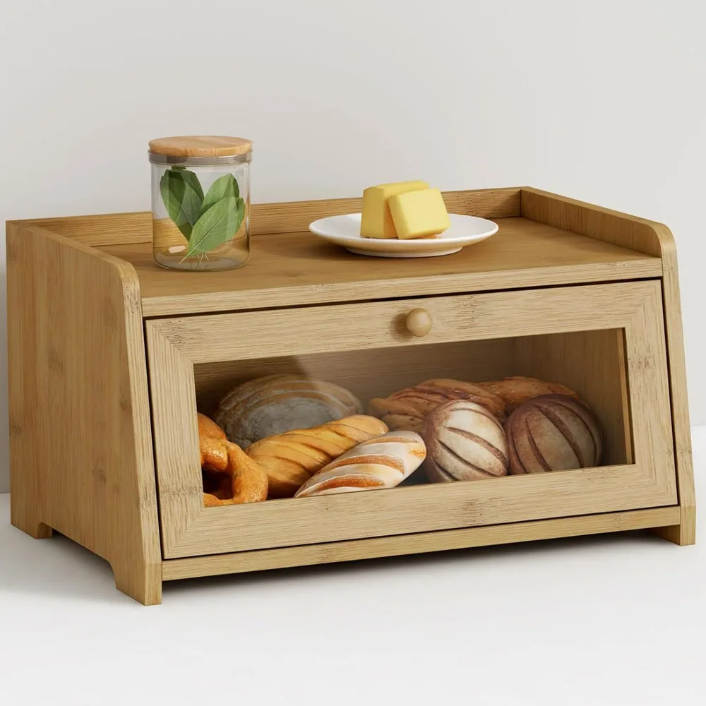 Hot Sale Bamboo Bread Storage Container Kitchen Countertop and Desktop Cabinet Printed Design for Food Storage