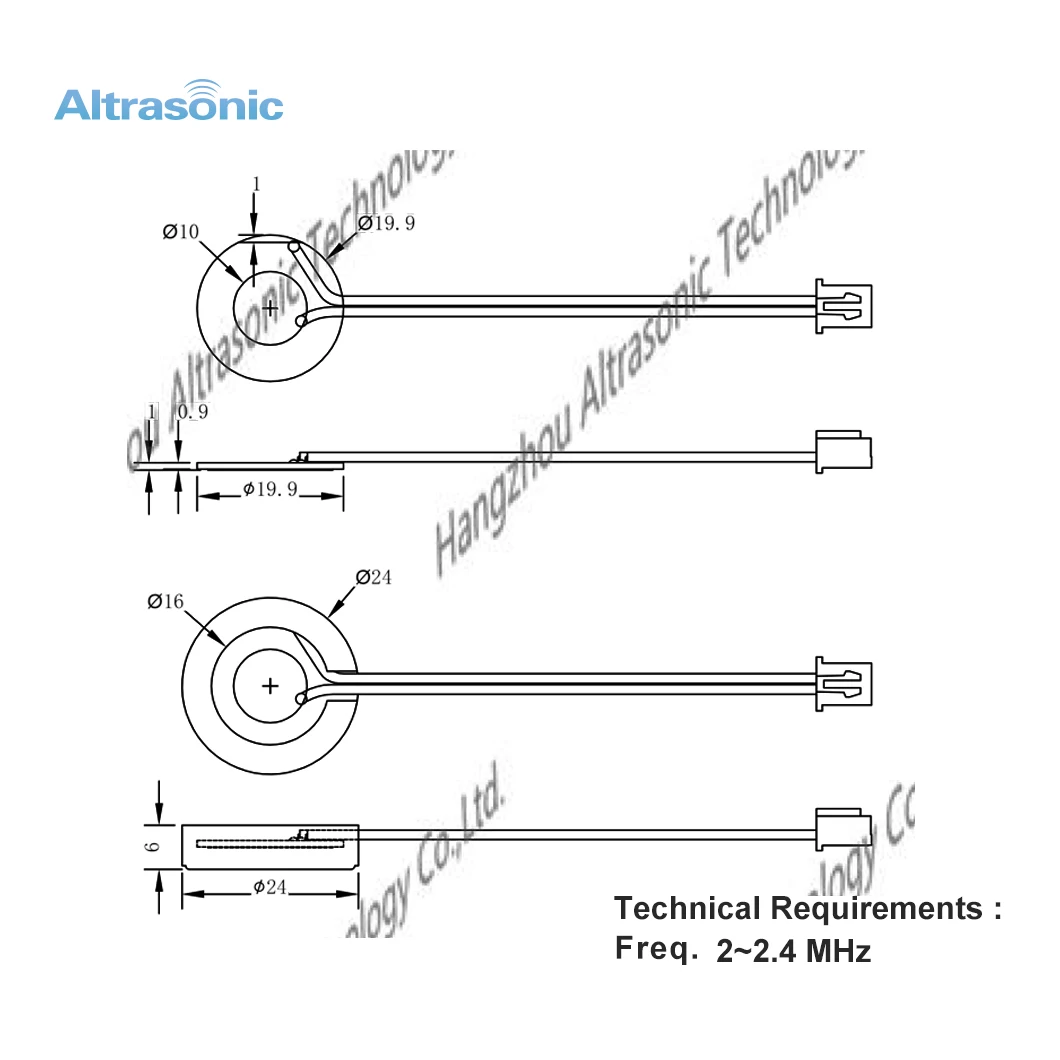 1.7mhz Piezo Transducer Piezoelectric Ultrasonic Atomizer Disc