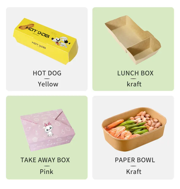 Disposable Paper Take Away Food Packaging Microwave Lunch Box Custom