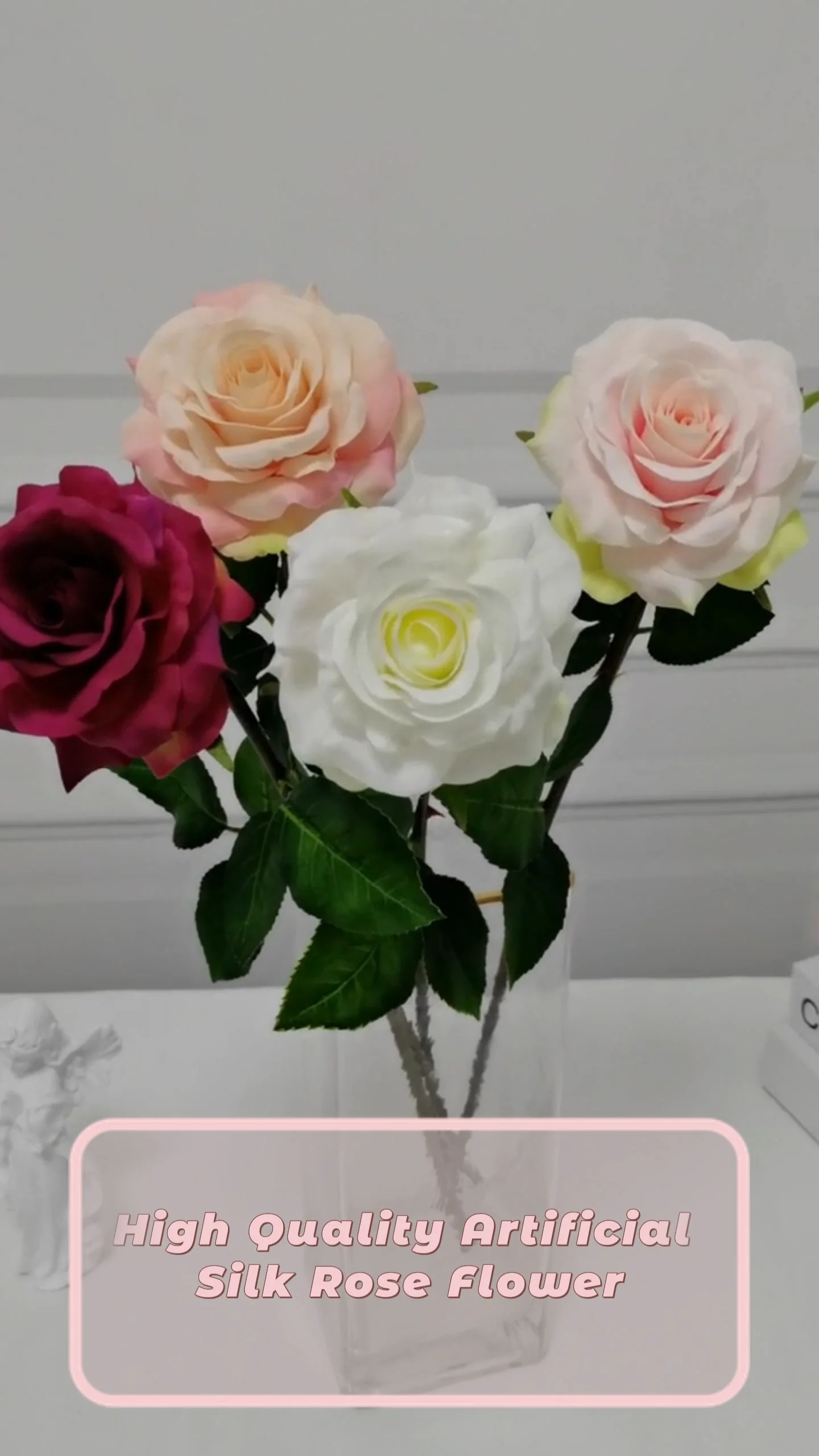 Hot Selling High Quality Artificial Single Silk Rose Silk Fabric