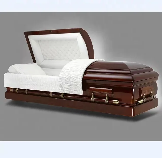 SA02 Hot Selling Mdf Wooden Casket with Glass for South American Market
