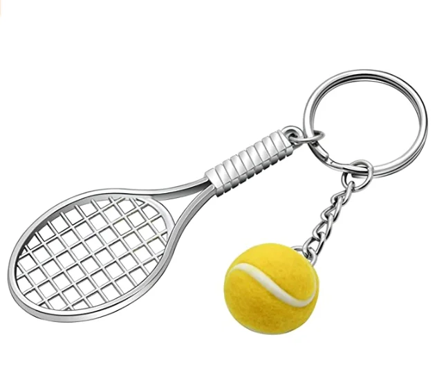 Metal Creative 3D Tennisschläger Ball Schlüsselanhänger Geschenk TC W  eeWEB 