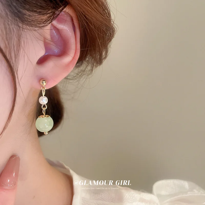 Orecchini a cerchio in vera giada gioielli all'ingrosso clip in argento sterling