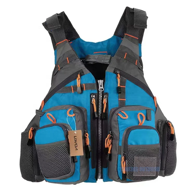 Customized XL Size Multi-Functional EPE Foam Adult Life Jacket Vest Marine Fishing Safety Vests With Pockets